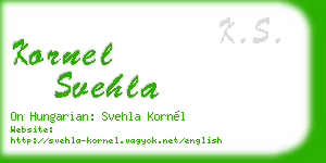 kornel svehla business card