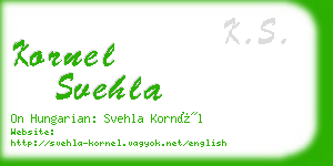 kornel svehla business card